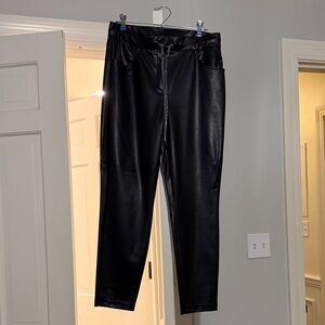 Joseph Ribkoff Shiny Black Faux Leather Trousers